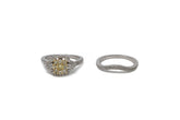 .30 point Round Brilliant Cut and .45 point Round Brilliant Cut Diamond Ring