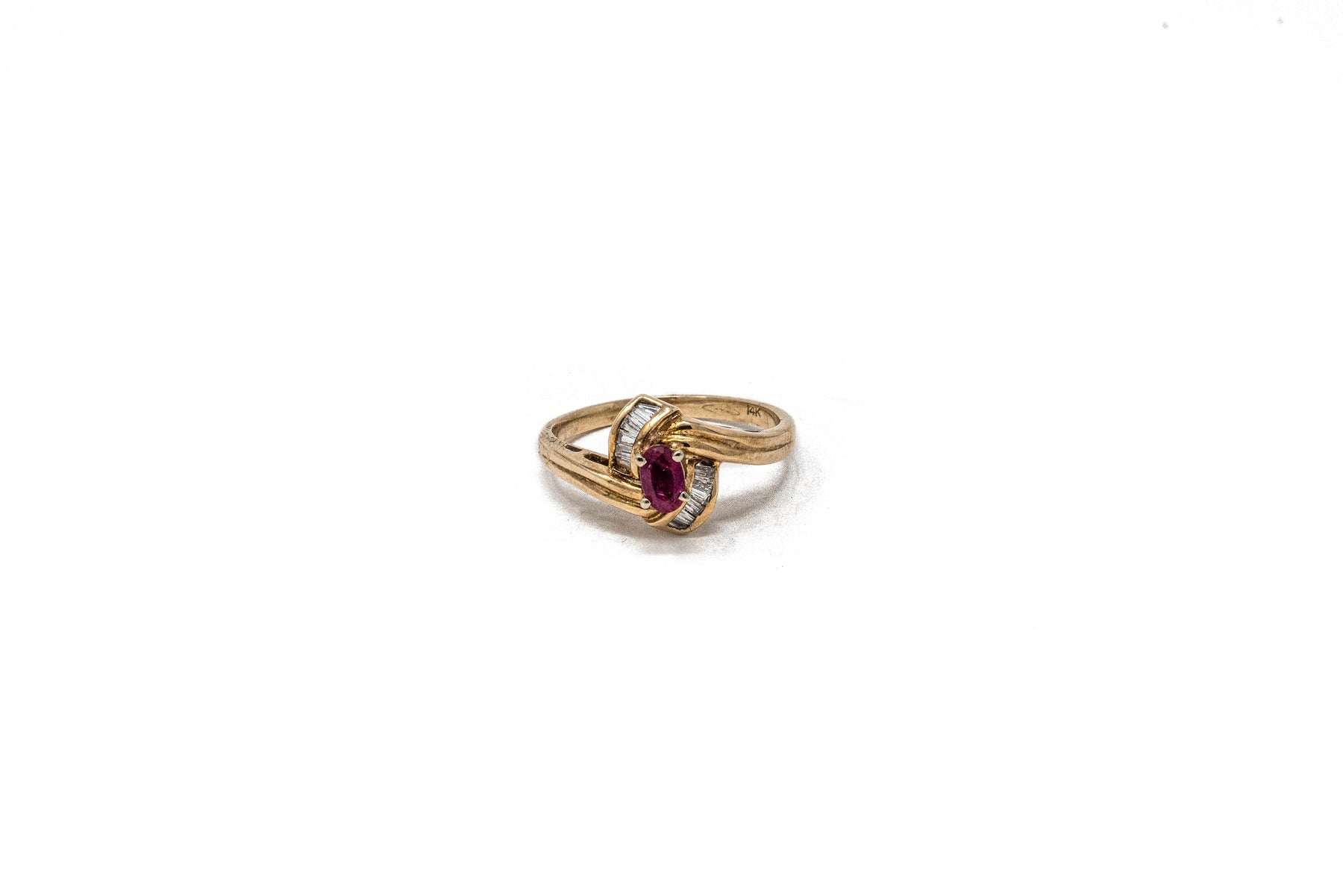 .35 Oval Ruby and .22 Points Diamond Ring Set