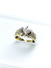 .50 Point Princess Baguette Round Brilliant Cut Diamond Ring