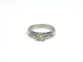 .51 Point Princess Cut and .25 Point Round Brilliant Cut Diamond Ring