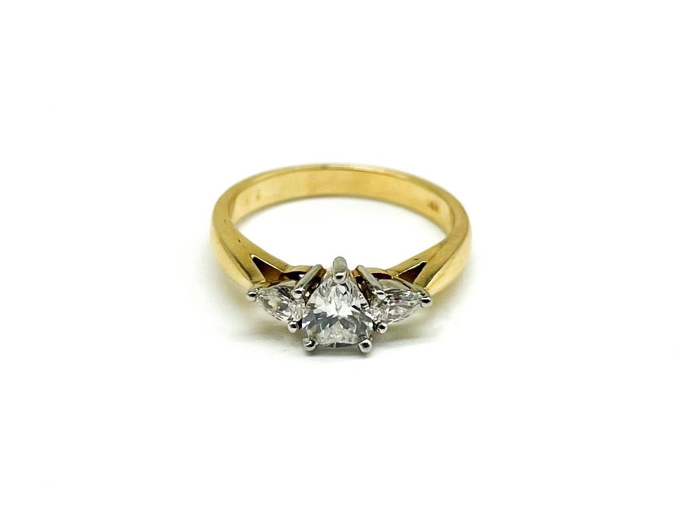 .60 Point and .10 Point Oval Cut Diamond Ring