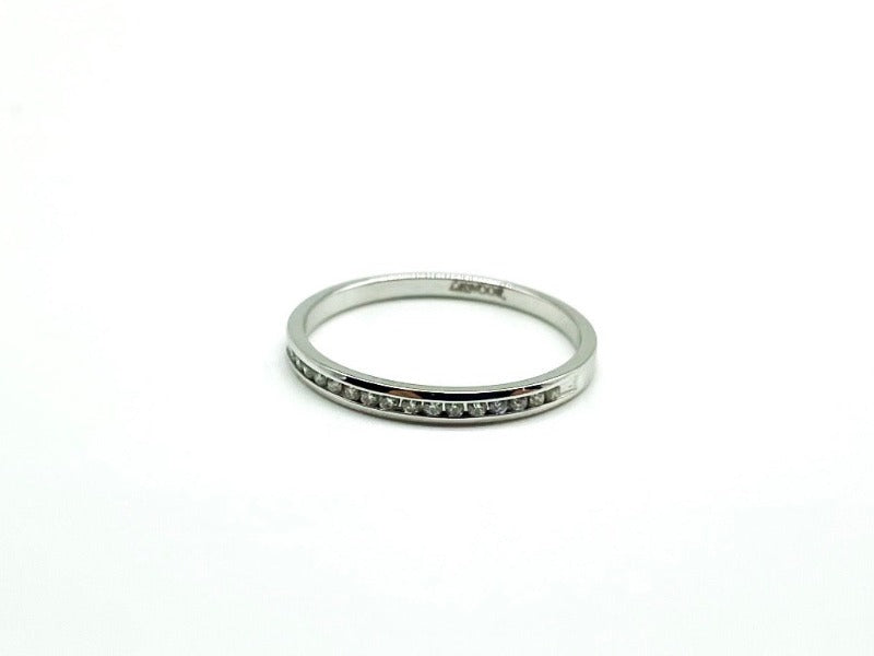 white gold band with diamonds