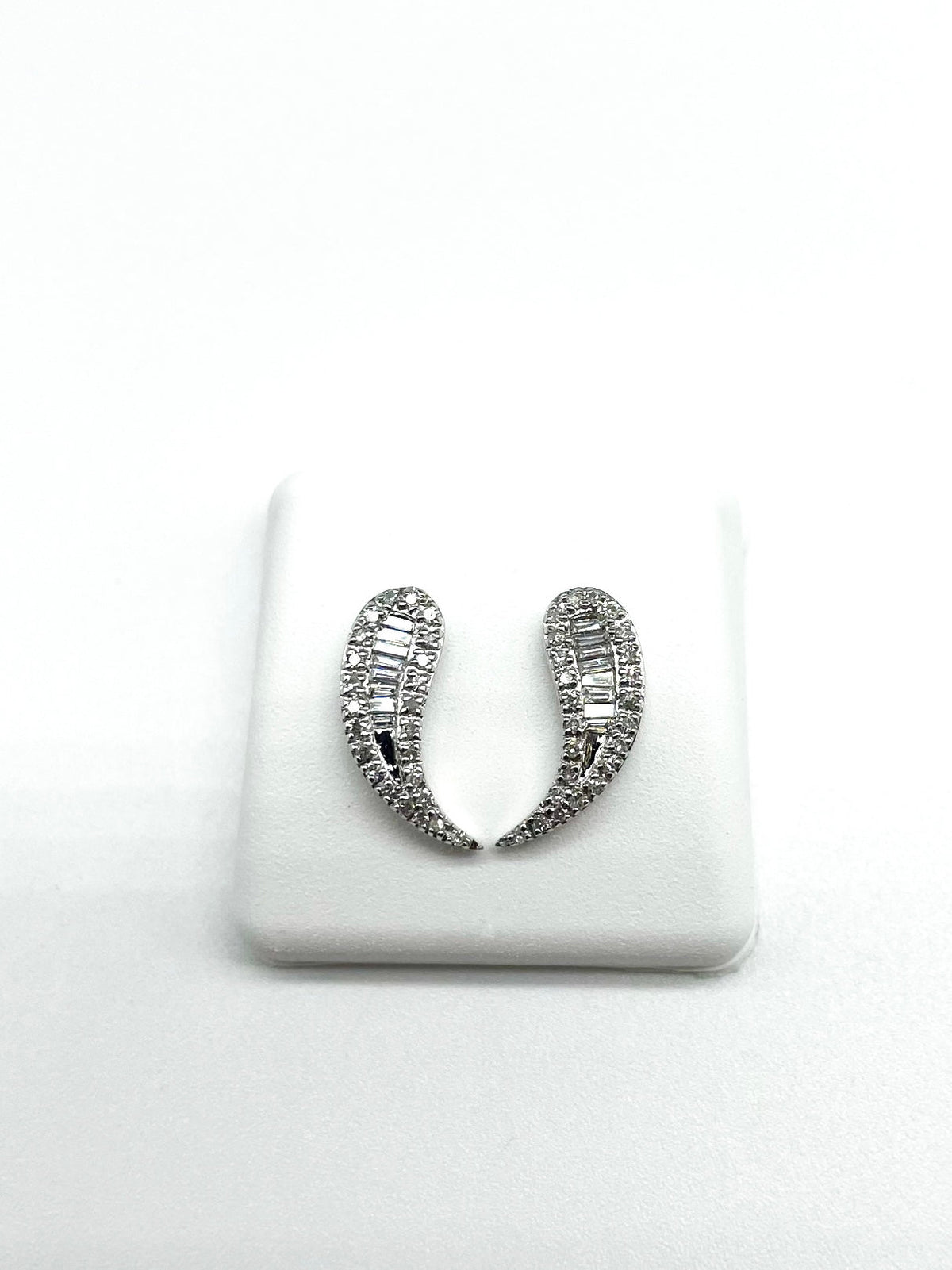 .55 Point Round Baguette Cut Diamond Earrings