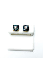 1.10 Point Natural Blue Tweeted Round Brilliant Cut Diamond Earrings