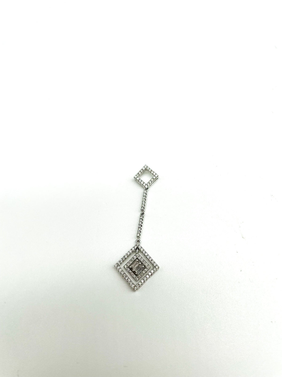 .65 Point Round Brilliant Baguette Cut Diamond Pendant