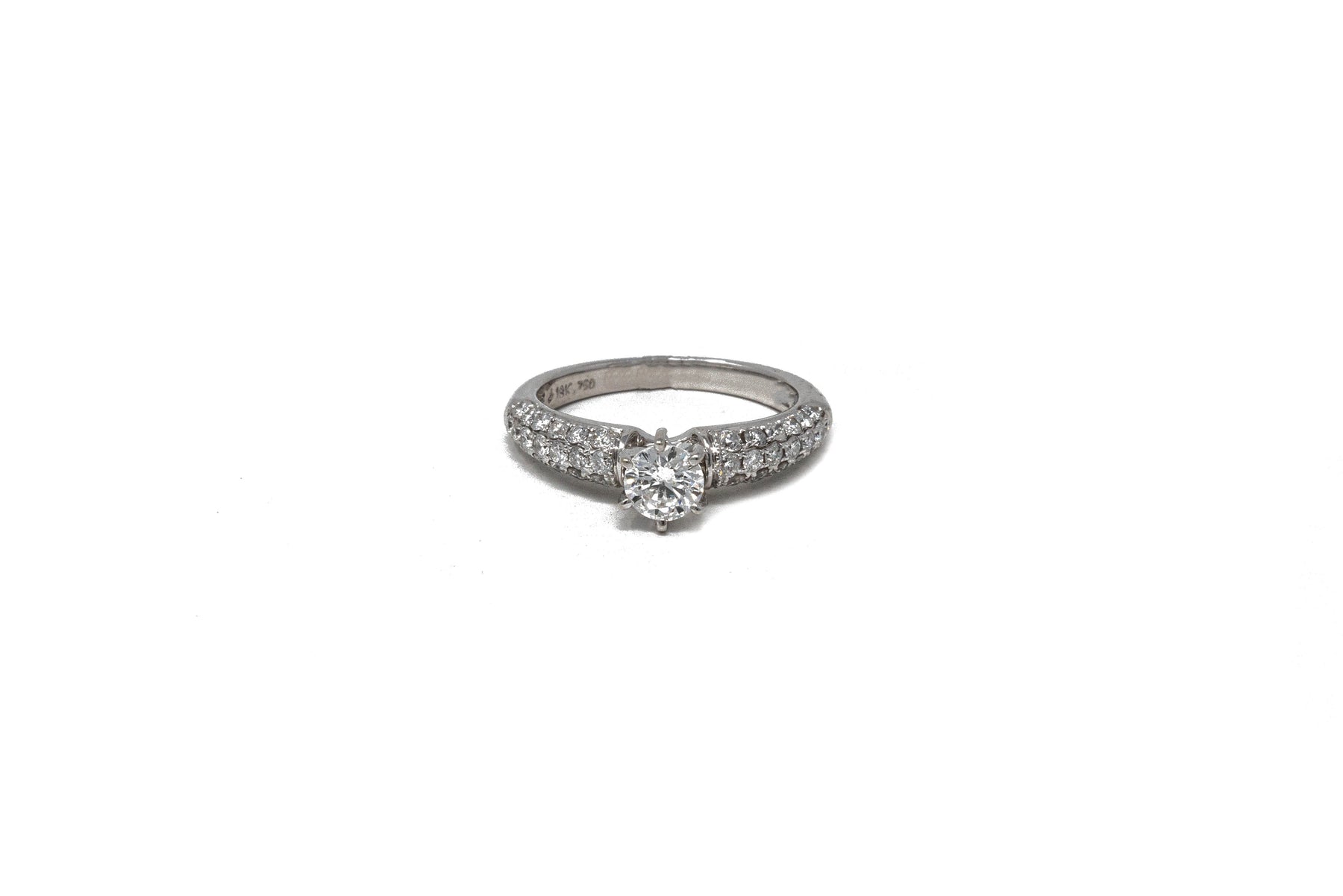 .56 point and .75 point Round Brilliant Cut Diamond Ring