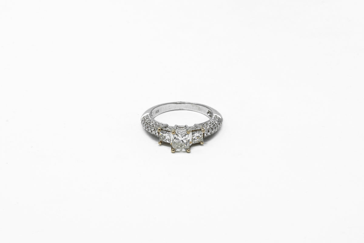 .75 point and 1.45 point Round Brilliant Cut Diamond Ring