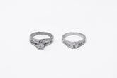 .42 point, .50 point, and .27 point Round Brilliant Cut Diamond Ring