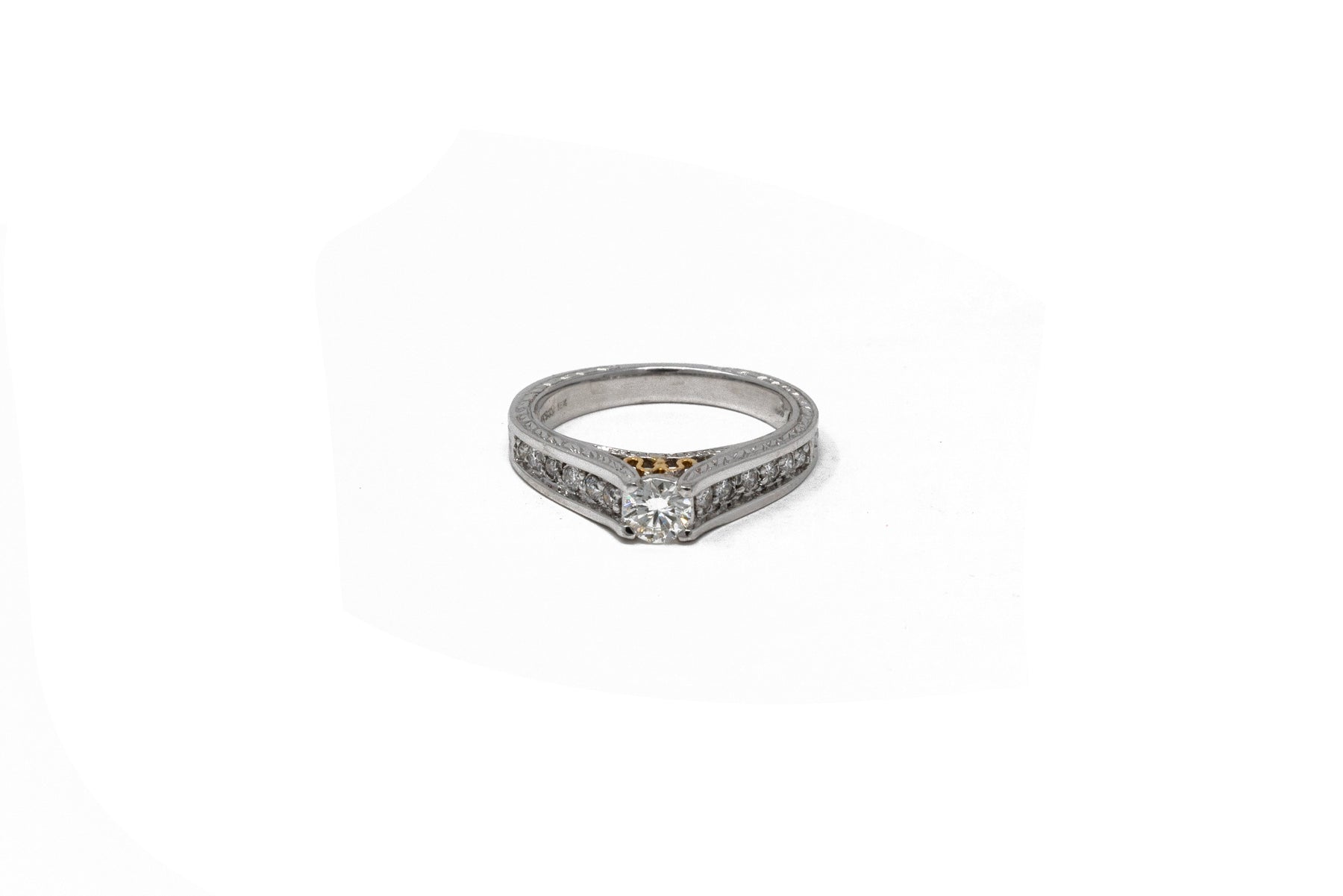 .32 point and .27 point Round Brilliant Cut Diamond Ring