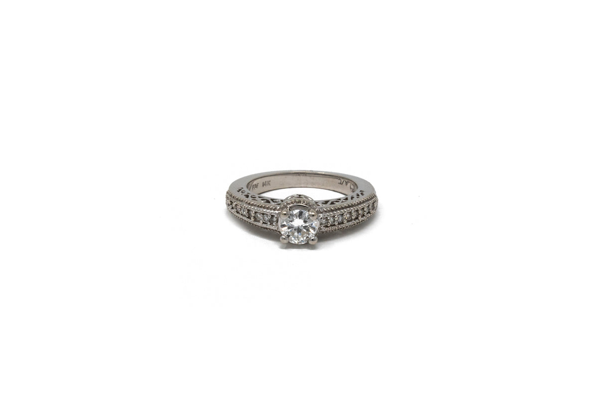 .50 point and .20 point Round Brilliant Cut Diamond Ring