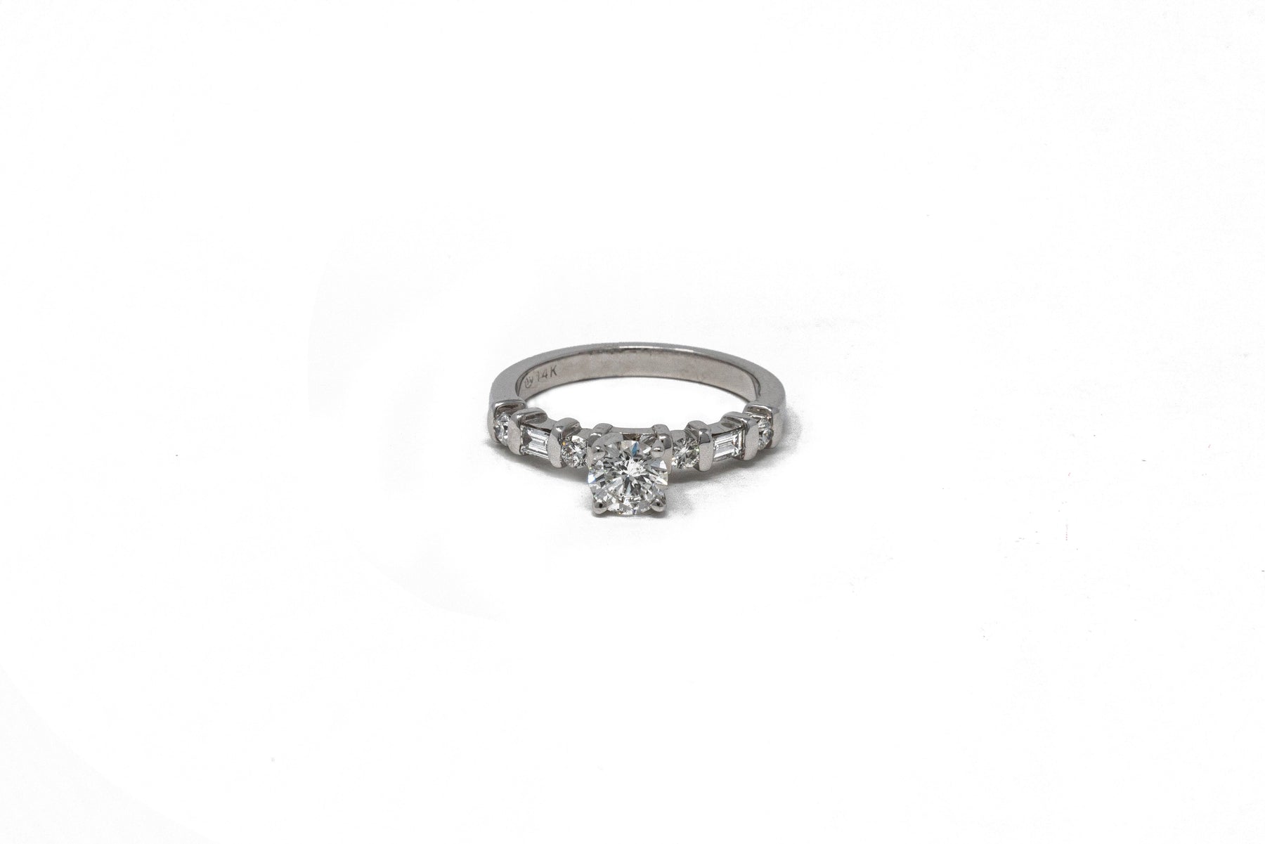 .62 point and .40 point Round Brilliant Cut Diamond  Ring